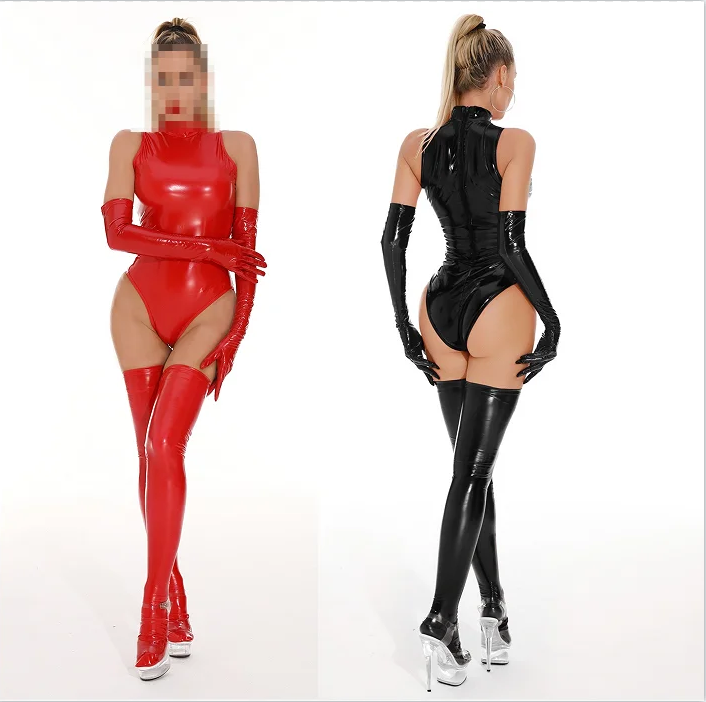 Sleeveless Jumpsuit - Handmade Sexy Natural Latex Sleeveless Catsuit