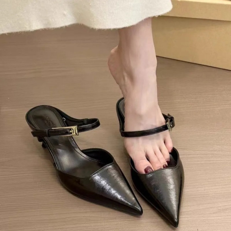 Women'S Fashion Trends - Women Pointed Toe Slippers Mid Heels