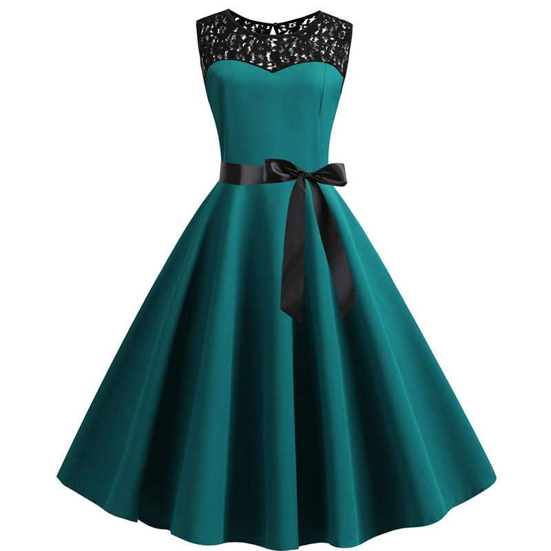 Women'S Fashion Of The 50S - Elegant Party Dress Women Summer Lace