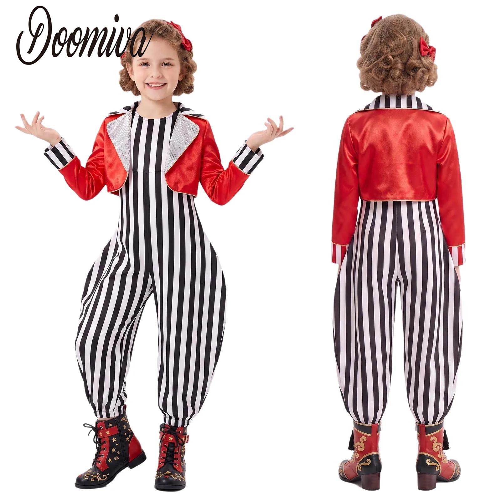 Sleeveless Jumpsuit - Kids Girls Boys Circus Ringmaster Clown