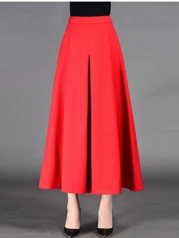 Women'S Fashion Kilt - plus Size Mom Slimming Wide Leg