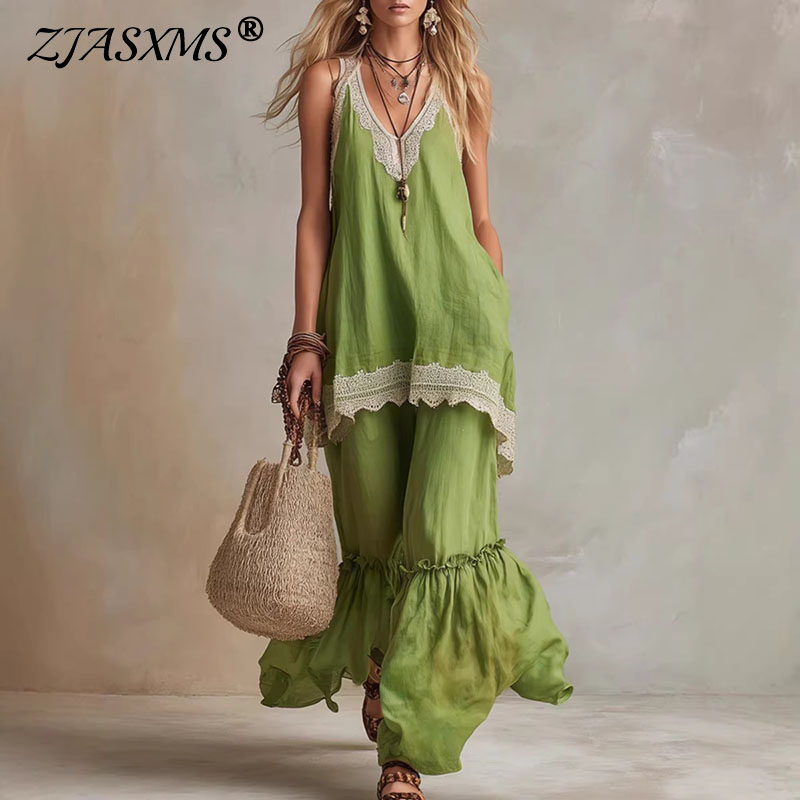 Women Lace Trim 2 Piece Matchi - Lace Trim Cami 评论和价格