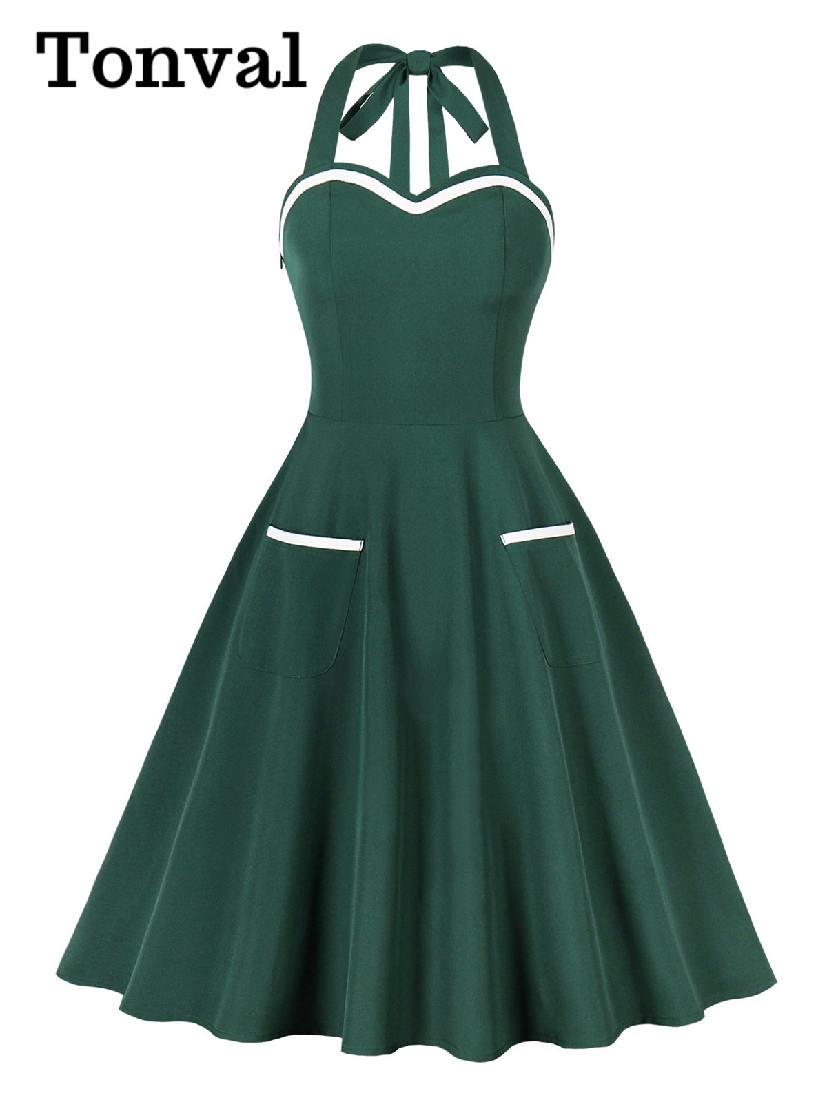 Tonval Halter Neck 50s Retro P - Women'S Fashion Of The 50S 评论和价格