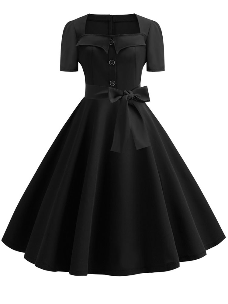 Women Summer Dress Elegant Ret - Women'S Fashion Of The 50S 评论和价格