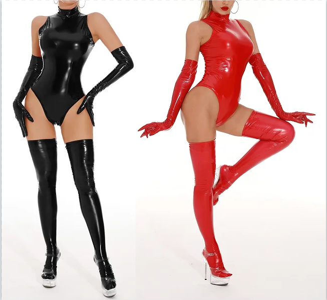 Handmade Sexy Natural Latex Sl - Sleeveless Jumpsuit 评论和价格