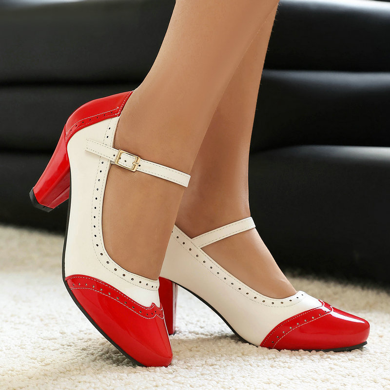 Mary Jane Shoes Women Patent L - Women'S Fashion Of The 50S 评论和价格