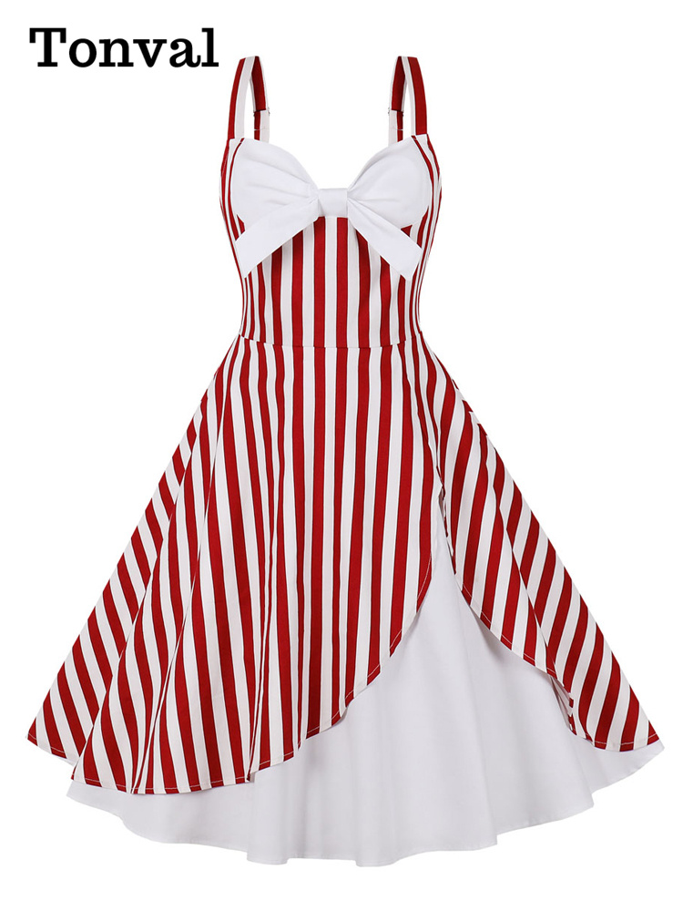 Tonval V-Neck Bow Front Gingha - Women'S Fashion Of The 50S 评论和价格
