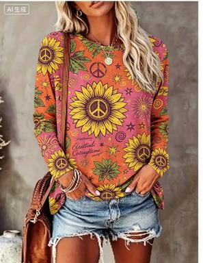 Women Long Sleeve T‑Shirt Hipp - Trend Women Fashion 评论和价格
