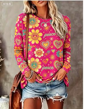 Women Long Sleeve T‑Shirt Hipp - Trend Women Fashion 评论和价格
