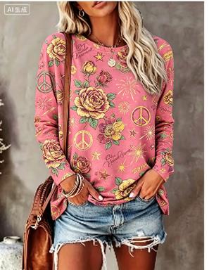 Women Long Sleeve T‑Shirt Hipp - Trend Women Fashion 评论和价格