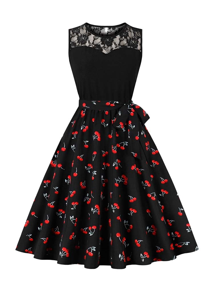 Elegant High Waist Sleeveless  - Women'S Fashion Of The 50S 评论和价格