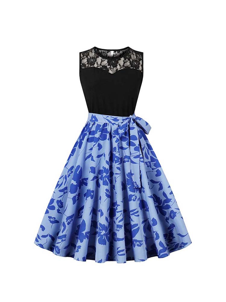 Elegant High Waist Sleeveless  - Women'S Fashion Of The 50S 评论和价格