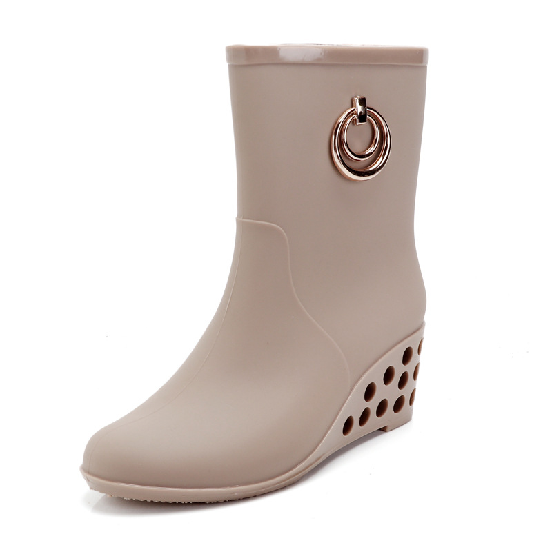 Fashion Wedge Heel Rain  Boots - Women'S Fashion Gumboots 评论和价格