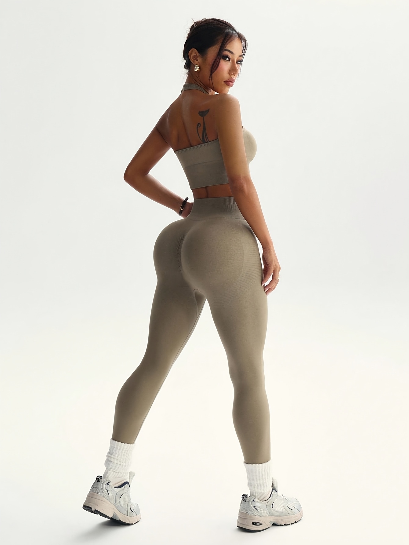 2pcs Solid Color Fashionable V - Women'S Fashion Leggings 评论和价格